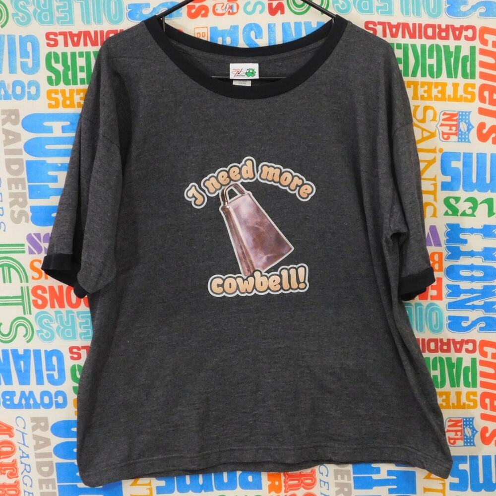 Vintage Y2K Ripple Junction Need More Cowbell Ringer T Shirt Size L SNL